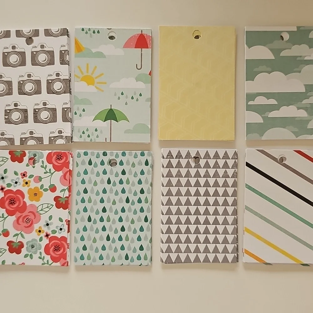 64 Colorful Spring Theme Hand Cut Cardstock Gift Tag Set